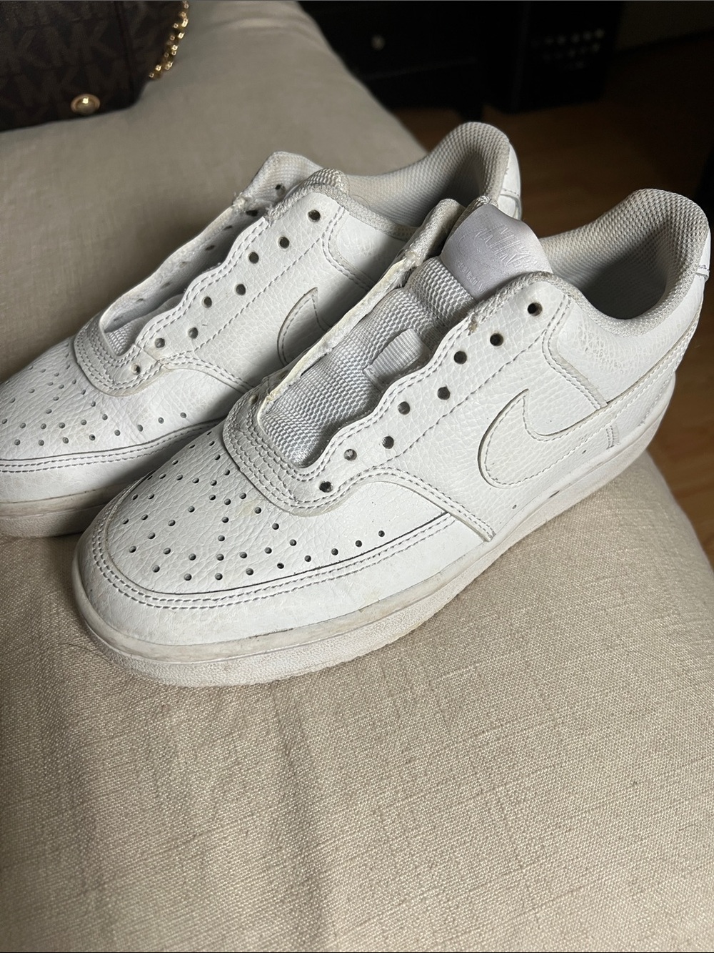 Nike White Low-Top Leather Sneakers
